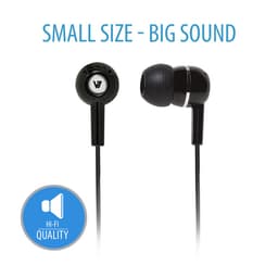V7 HA100-2EP, Ledningsført, 20 - 20000 Hz, Musik, 12 g, Hovedtelefoner, Sort