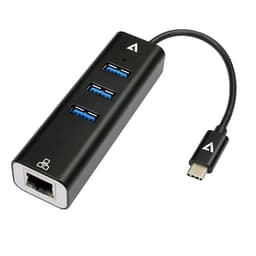 V7 V7UCRJ45USB3, USB Type-C, Svart, RJ-45, USB 3.2 Gen 1 (3.1 Gen 1) Type-A, Pol