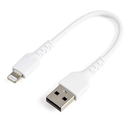 StarTech.com 15cm tålig, vitt USB-A till Blixtkabel - Hård, tålig aram