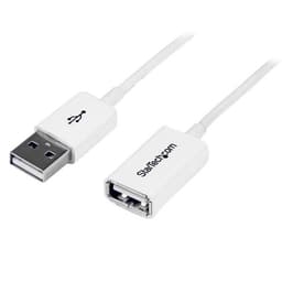 StarTech.com USBEXTPAA2MW, 2 m, USB A, USB A, USB 2.0, 480 Mbit/s, Valkoinen