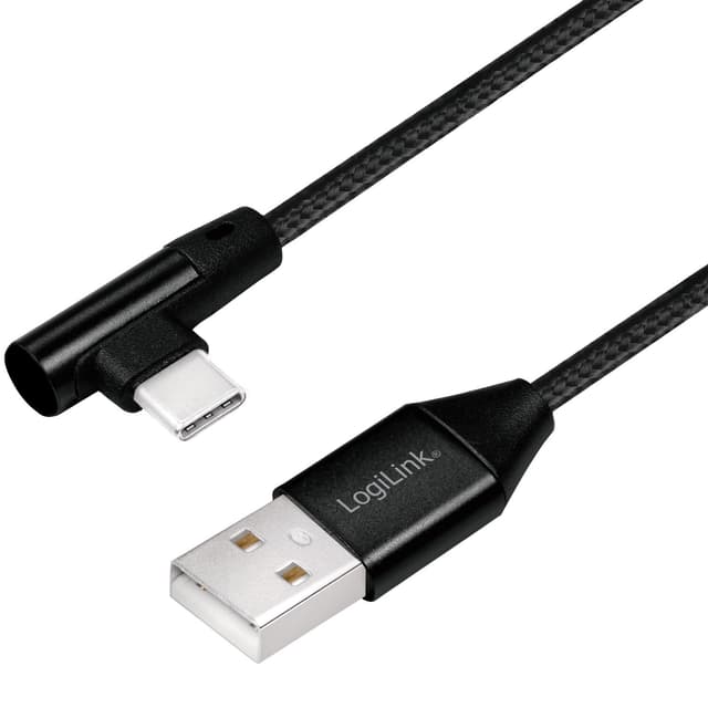 Vinklet USB-C-kabel USB 2.0 Maks 3A 1m