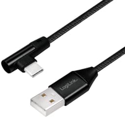 Vinklet USB-C kabel USB 2.0 Max 15W 0,3m
