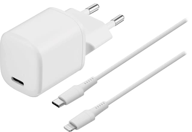 Sandstrøm 20W USB-C lader med Lighting-kabel