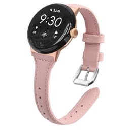 Klokkebånd i ekte skinn Rosa Google Pixel Watch