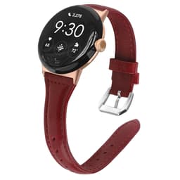 Klokkebånd i ekte skinn Rød Google Pixel Watch
