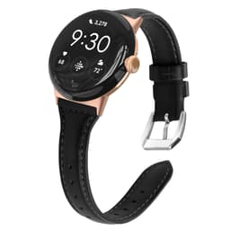 Klokkebånd i ekte skinn Sort Google Pixel Watch