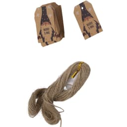 Julegavemærker Mønster C med reb 100-pak MultiColor 30x50 mm