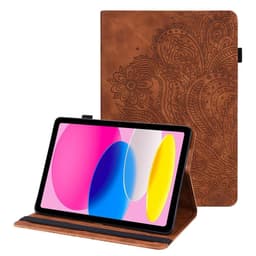Apple iPad 10.9 2022 Sammenleggbart Veske Kortholder Blomster - Brun