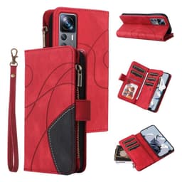 KT multifunktionsserie-5 til Xiaomi 12T/12T Pro telefontaske - rød