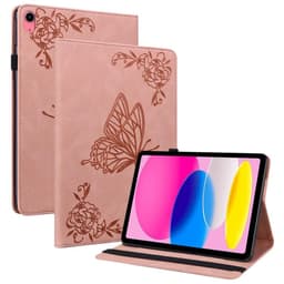 Til iPad 10.9 (2022) Tabletetui Cover Buterfly Imprinting - Lyserød
