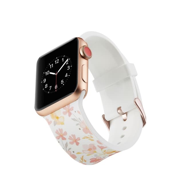 Silicone klockrem för Apple Watch 4 44mm, 3/2/1 42mm - Flowers