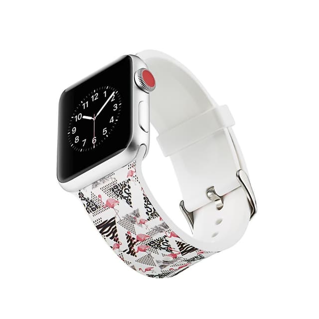 Silicone klockrem för Apple Watch 4 44mm, 3/2/1 42mm - Flamingo