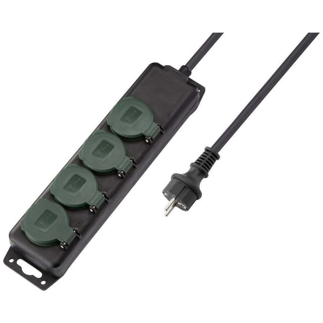 Sygonix SY-5145340 Grenuttag Svart, Grön Skyddskontakt