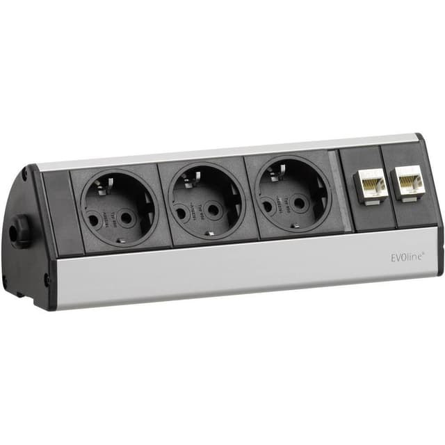 EVOline 103319 Grenuttag Svart, Silver Skyddskontakt