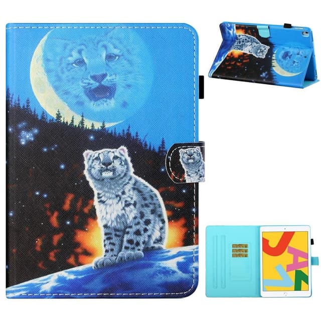 For iPad 10.2 (2021)/(2020)/(2019) Sammenleggbart dekselstativ - Tiger