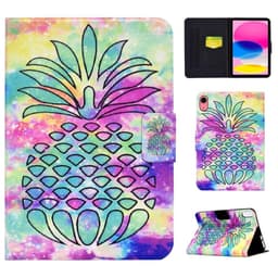 Til iPad 10.9 (2022) Tabletetui Cover Foldbart stativ - Farverig ananas