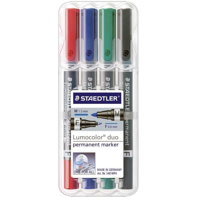 Staedtler Lumocolor duo 348 WP4 Permanentmarker Rød,