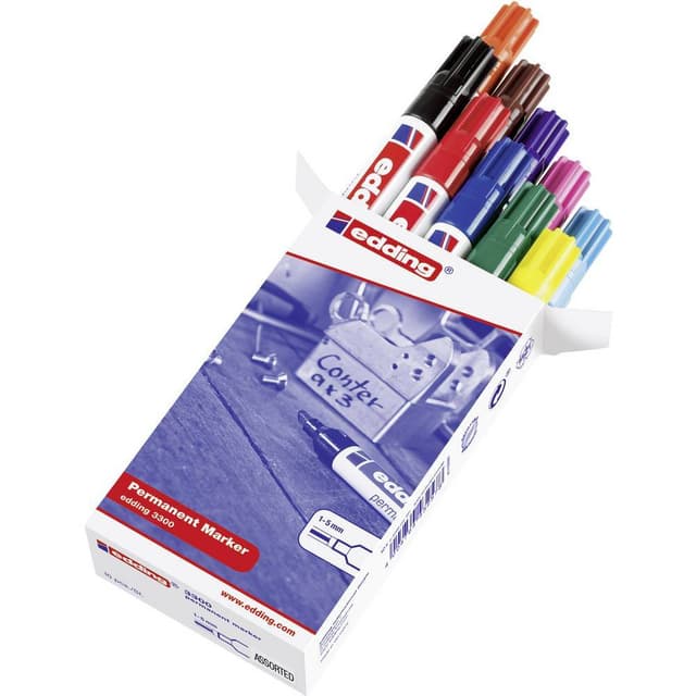 Edding Permanent bläckpenna edding 3300 Svart, Röd,