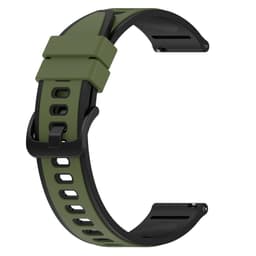 Klokkereim silikon Svart + Grønn 22 mm