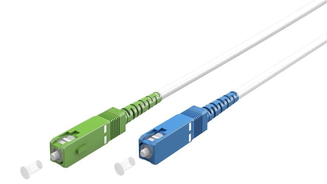 Fiberoptisk kabel (FTTH), Singlemode (OS2) White, vit (Simplex), 5 m