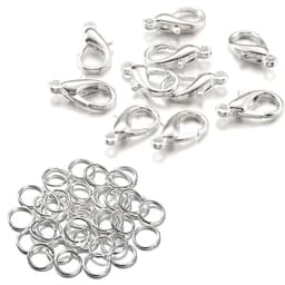 Smykkeklapper med åpne ringer 100 stk Sølv 12 mm
