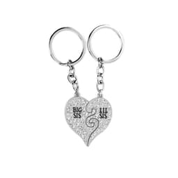 Hjärtapussel Vänskap nyckelring 2-pack Silver