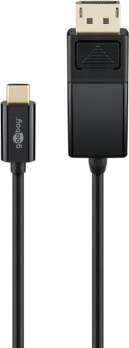 Goobay USB-C-DisplayPort-adapterkabel 4k 60 Hz, 1,20 m, svart
