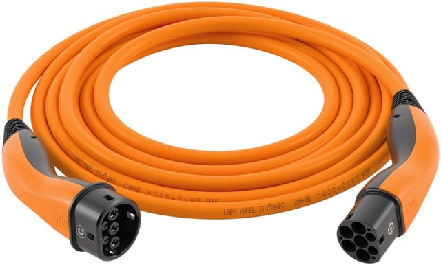 Type 2 opladningskabel, op til 7,4 kW, 5 m, orange