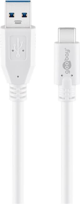 USB-C™–USB A 3.0 -kaapeli, valkoinen