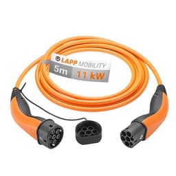 Laddkabel Typ 2, upp till 11 kW, 5 m, Orange