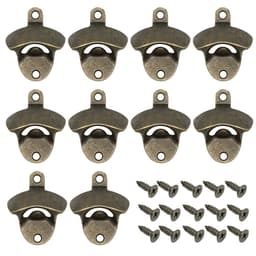 Veggmonterte ølflaskeåpnere 10-pak Bronse