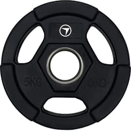 FitNord Weight Plate Tri Grip 50 mm, Styk, Vægtskive Gummieret 5 kg