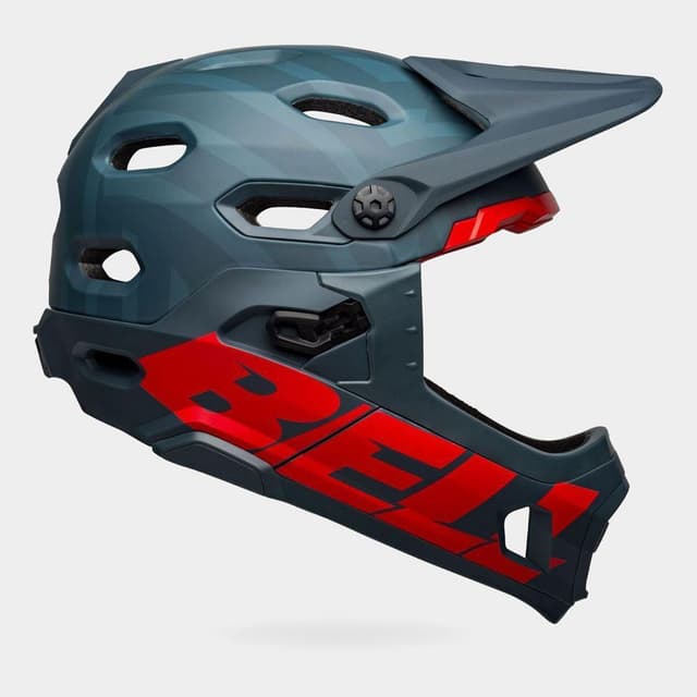Bell Super DH Spherical MIPS Matte Blue/Crimson, Cykelhjälm Blå Large