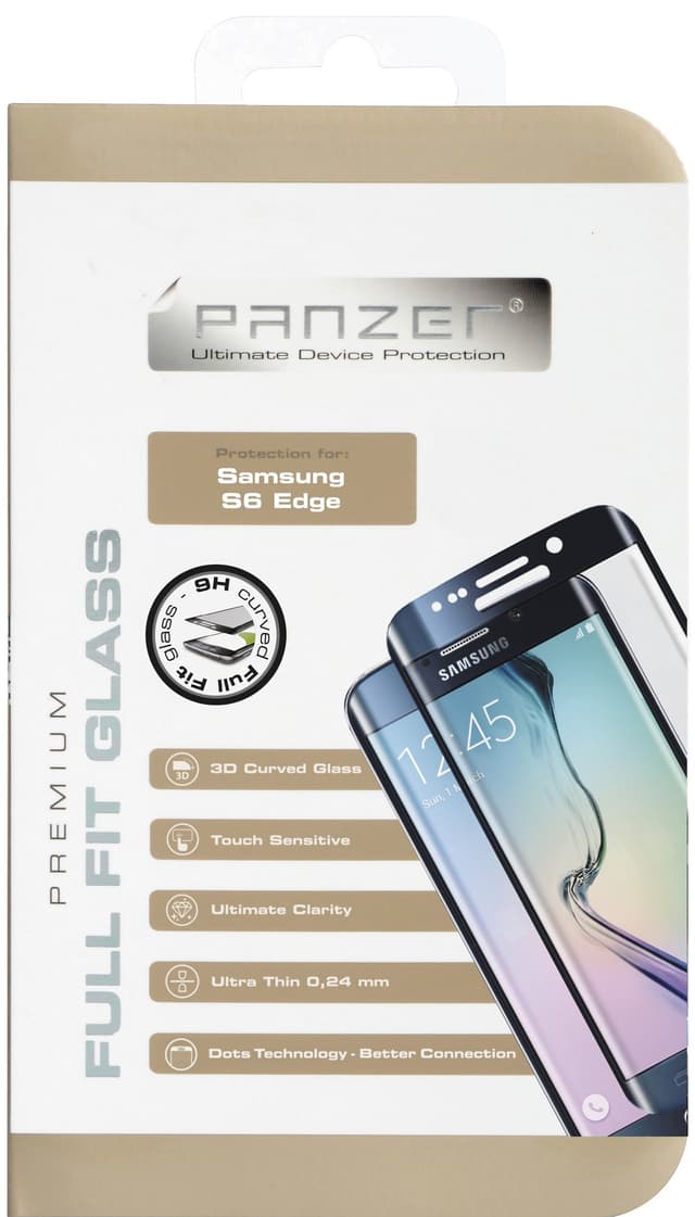 Panzer skjermbeskytter til Galaxy S6 edge (sort)