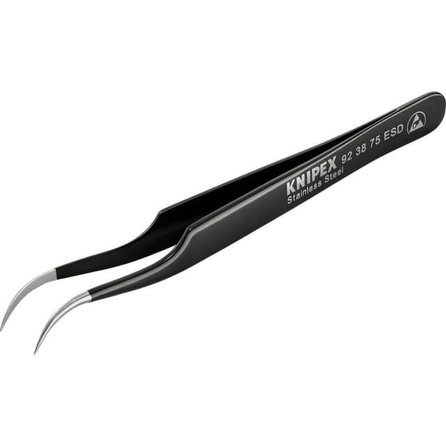 Knipex 92 38 75 ESD Præcisionspincet Seglspids, bøjet 45° 120 mm
