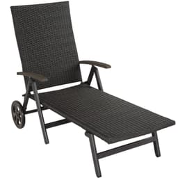 Solvogn i polyrattanflet Auckland - sort
