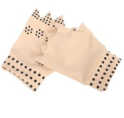 Anti-slip fingerløse arthritis kompressionshandsker 1 par Beige
