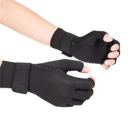 Åpne Finger Kobber kompresjonshansker Sort L/XL