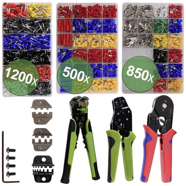 Quadrios 22T016 22T016 Crimptång-set Ändhylsor, Flat