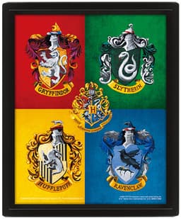 Harry Potter 3D väggkonst Colorful Crests