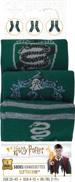 Hogwarts 3 par strumpor (Slytherin)