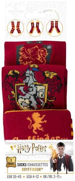Hogwarts sokker 3-pak (Gryffindor)