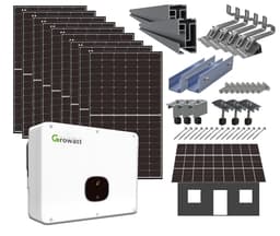 Solcellepakke 10kW 230V 3-fas med festemateriell