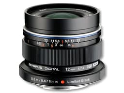 Olympus ED 12mm f/2.0 Sort