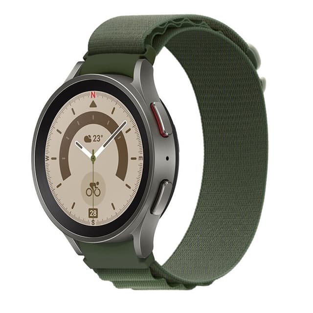 Artic Elastisk nylon armbånd Samsung Galaxy Watch 5 Pro (45mm) - Army