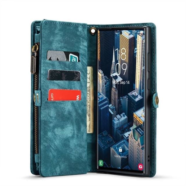 Multiplånbok CaseMe 11-kort Samsung Galaxy S23 Ultra - Blå