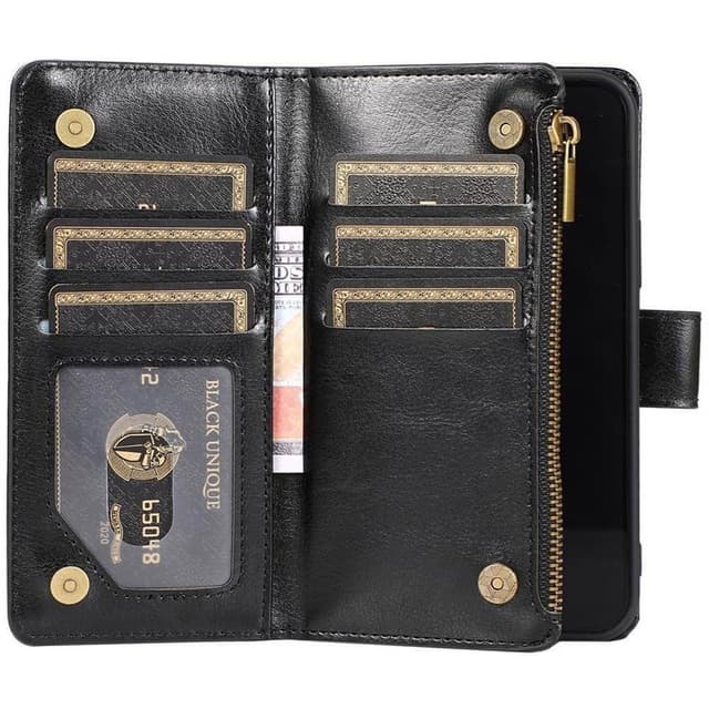 Kaksoiskäänto Zipper 9-kortti Samsung Galaxy S23 Ultra - Musta