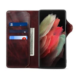 Mobil lommebok 3-korts ekte lær Samsung Galaxy S23 Ultra - Okseblod