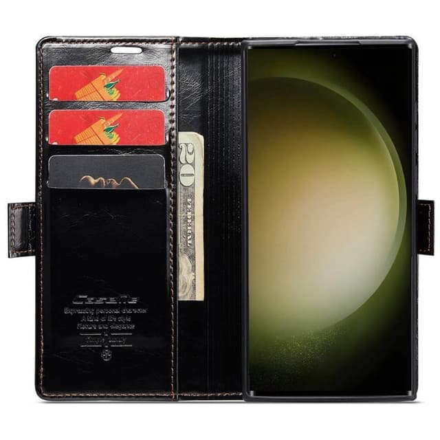 CaseMe Lompakkokotelo 3-kortti Samsung Galaxy S23 Ultra - Musta