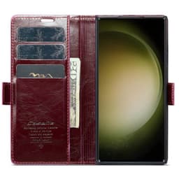 CaseMe Wallet 3-kort Samsung Galaxy S23 Ultra - Vinrød